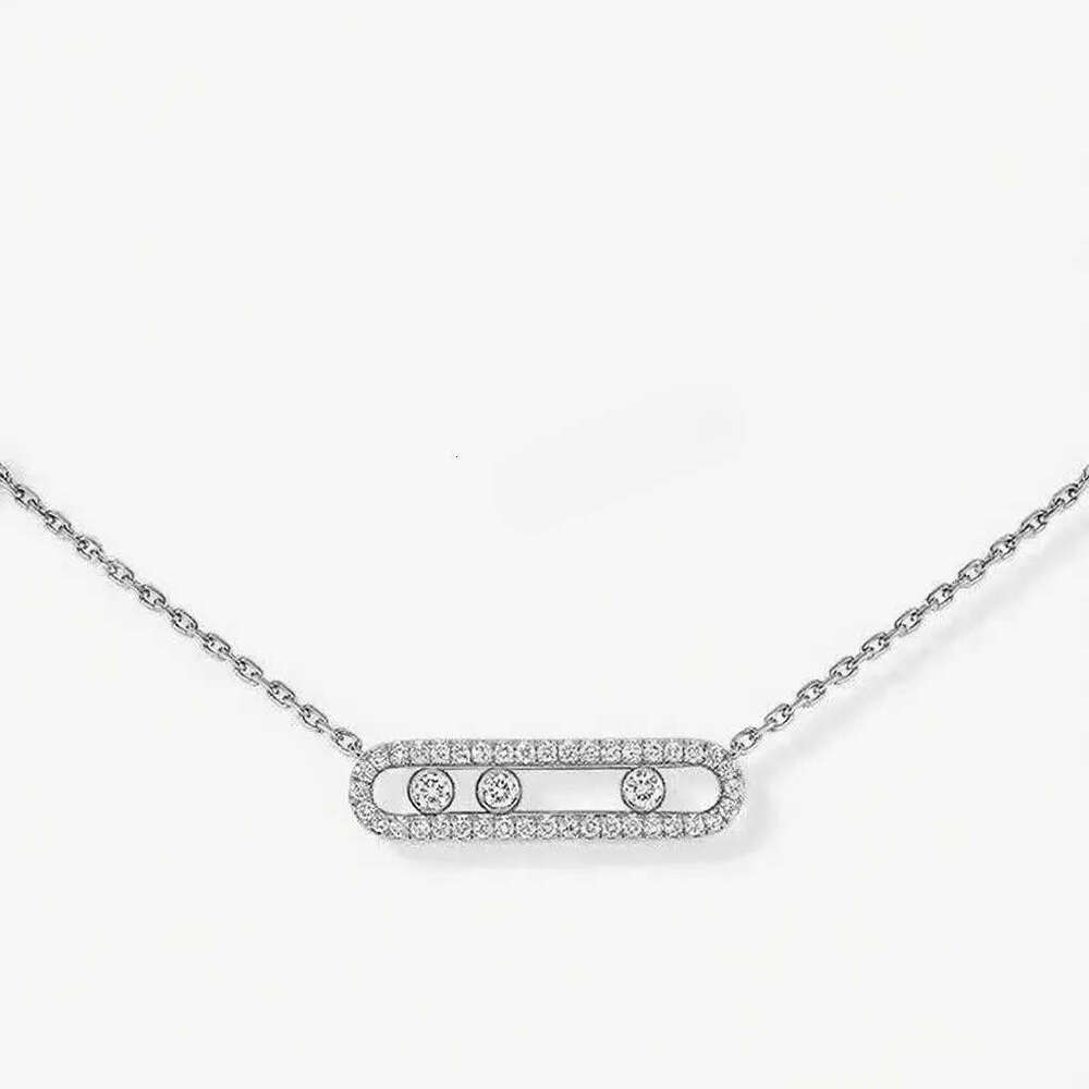 2025Necklaces For Women S925 Sterling Silver Three Diamond Moving Necklace Unique Personalized Jewelry Valentine's Day GiftAA+