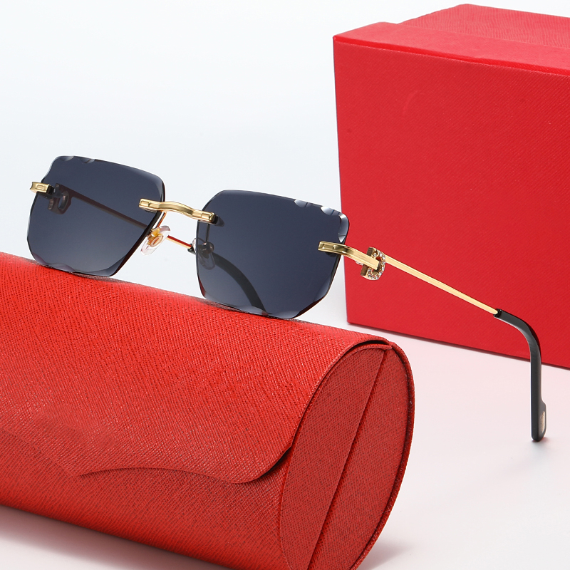 Cross Buckle Sunglasses Designer Woman Mens Black Sport Sun Glasses Brand Vintage Fashion Gold Metal Frames C Shades UV400 Eyeglasses Oculos Lunette