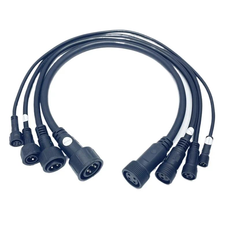 2p 3p 4pin Waterproof Plug Extension Cable with Male and Female Connectors for Indoor Outdoor LED-image-1112138588