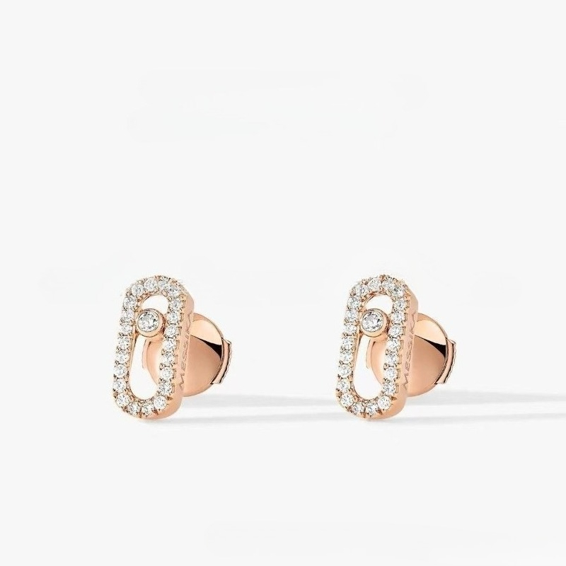 Lightweight Single-stone Stud Earrings Unique and Fashionable Earrings Full-diamond Set Earrings-image-1111431297