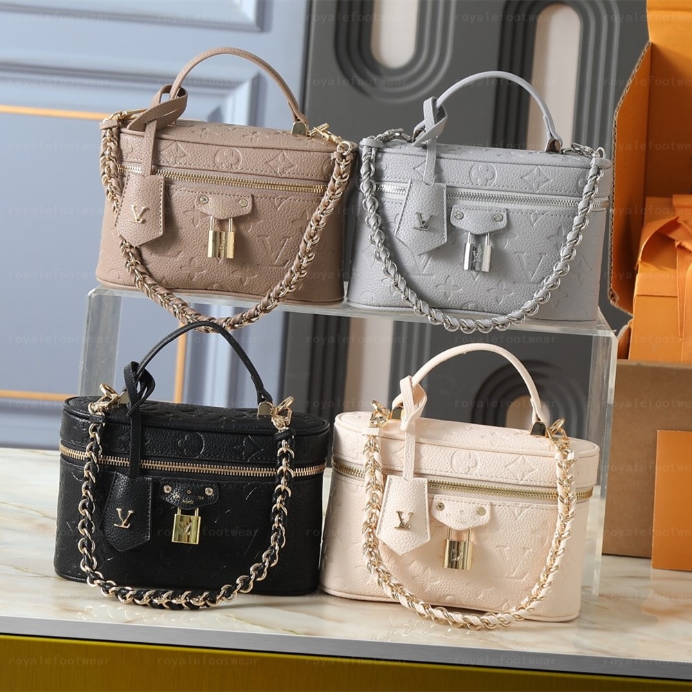 New Multicolor vanity pm cosmetic bag Womens shoulder crossbody bag designer handbag mirror quality luxury Soft box makeup bag Monogram leather unde