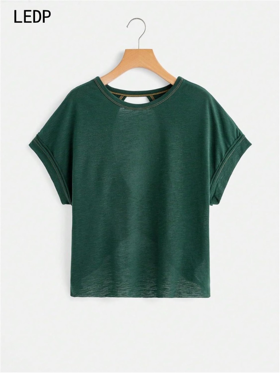 289909 Three-dimensional embroidery Chinese style large size women's T-shirt with improved cheongsam collar design, cotton and linen breatha-image-1111434457