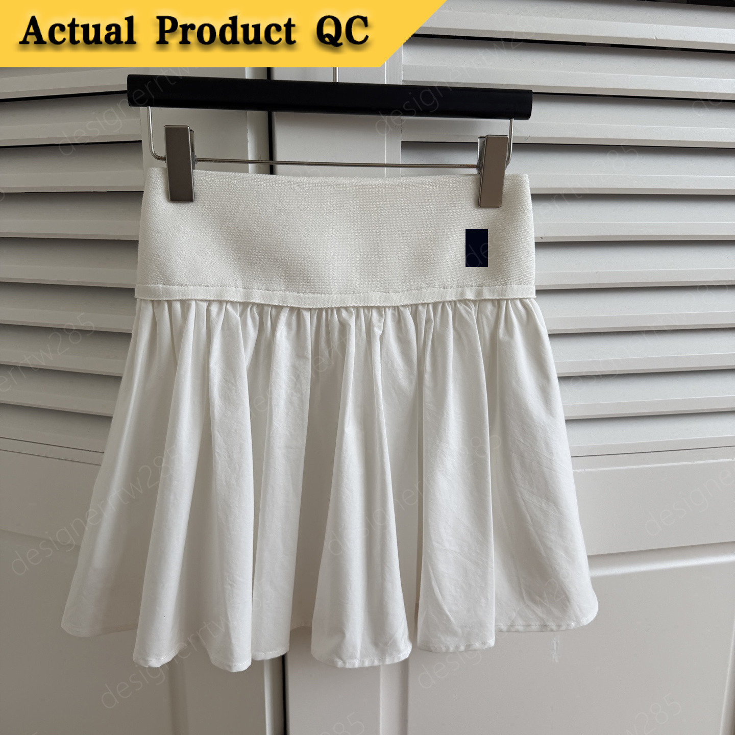Old Money Aesthetic Cotton Skirt White Sporty Ribbed Waistband Flare Mini Skirts Casual Bottoms Designer Women Clothing-image-1111462203