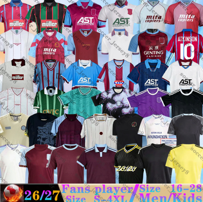 25 26 27 Aston soccer jersey goalkeeper Retro 93 95 97 99 00 01 12 13 BAILEY MALEN home away villa McGINN WATKINS KONSA MARTINEZ FINAL Men kids k-image-897735805