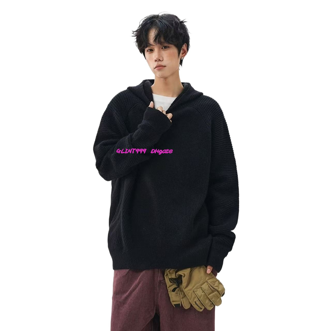 College American Style Fashionable Versatile Comfortable Warm Long Sleeve Daily Commuter Knitted Shirt for Men and Women Same Style