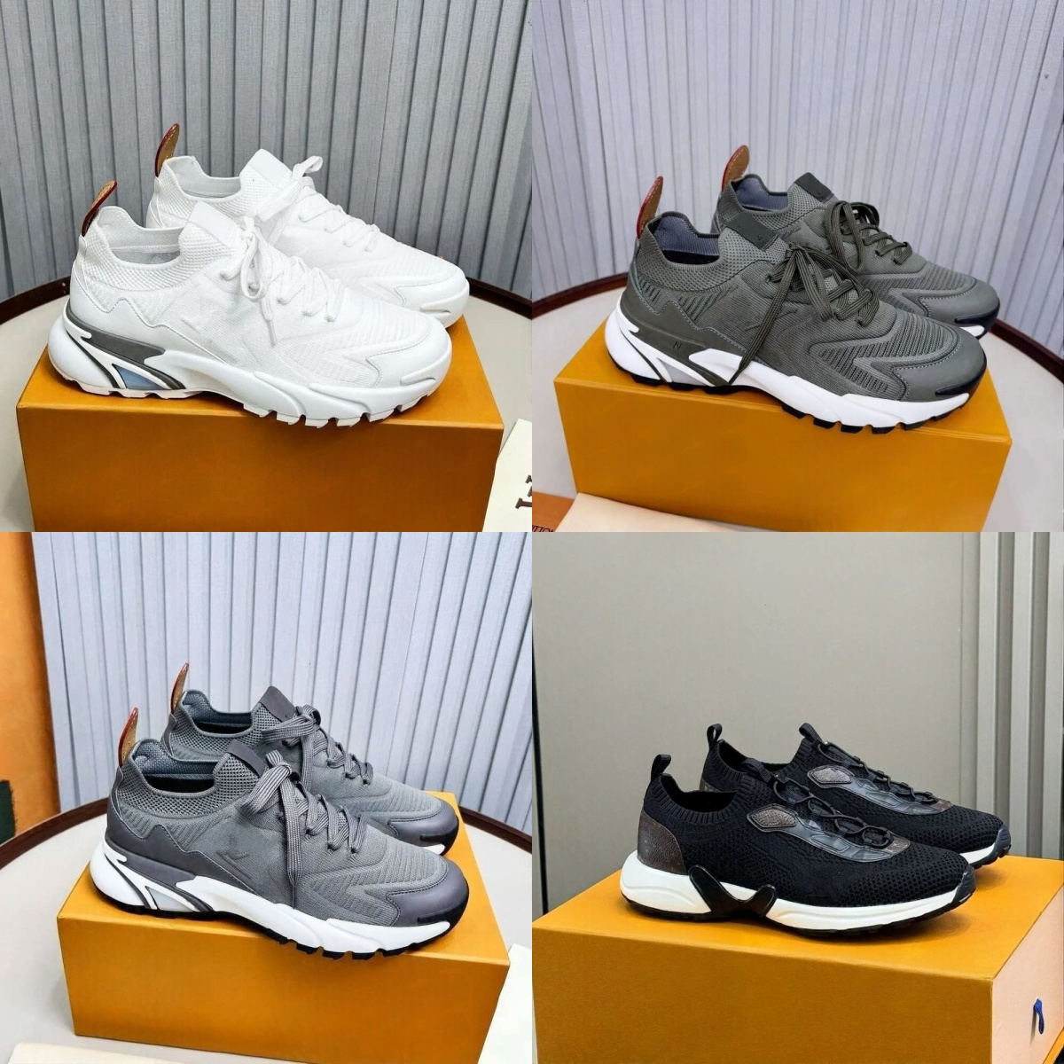 Designer classic round toes lace up contrast flat dress shoe Luxury fashion mesh leather travel chunky sneaker Men's breathable footwear for Sc