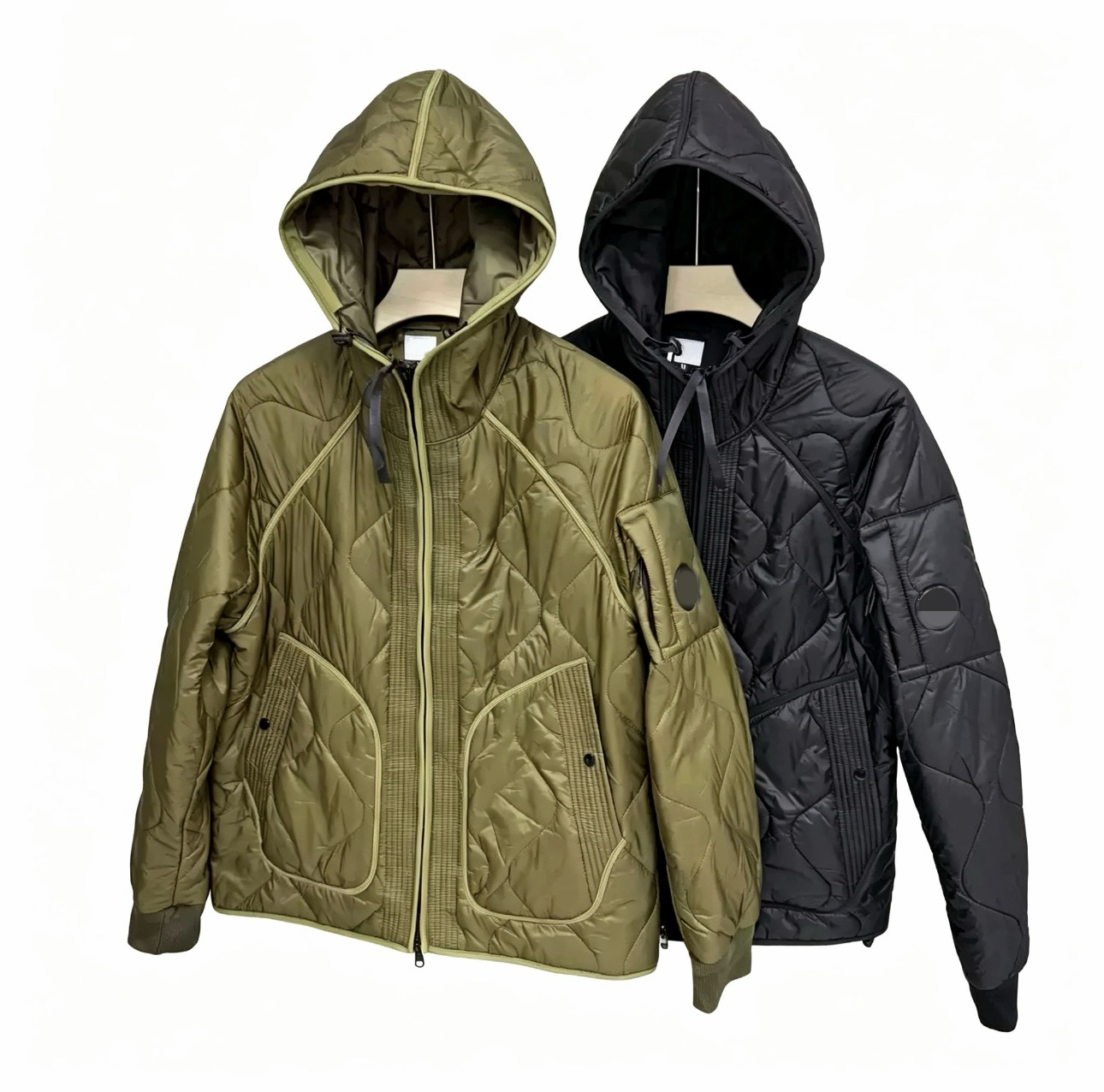 Men's Lightweight Diamond-Quilted Hooded Down Jacket Designer Unisex Minimalist Workwear Functional Outerwear
