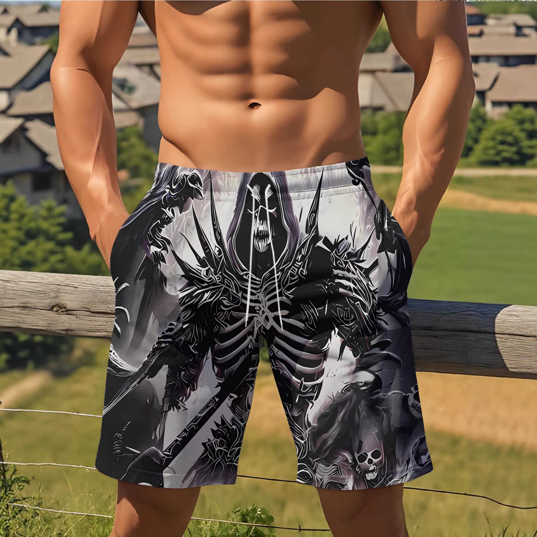 Internet Summer Celebrity 2026 New Original Mens Beach Pants Printed Shorts Versatile Shorts S260621