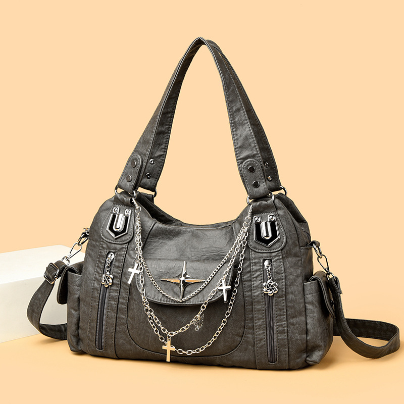 Free shipping 2026 vintage chain motorcycle personalized fashion large capacity single shoulder handbag tote bag for women