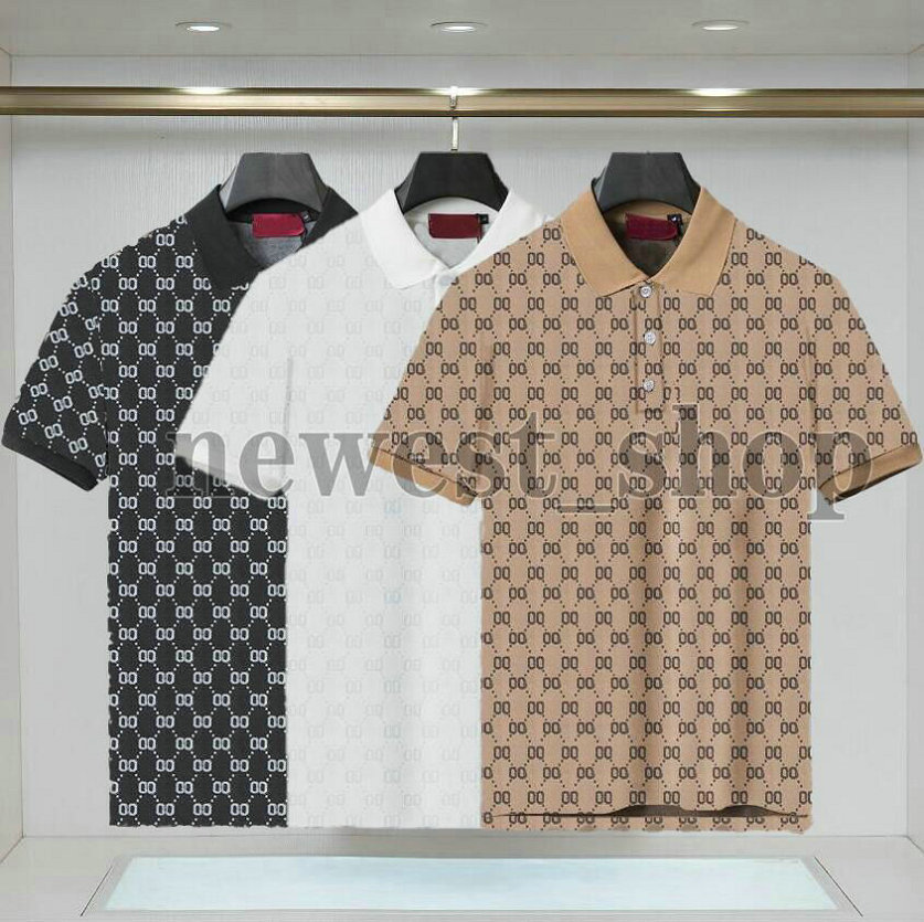 Designer Mens Polo Shirts T-shirt Summer men Double letter print Turn-Down Collar polos shirt man jacquard loose tops tee