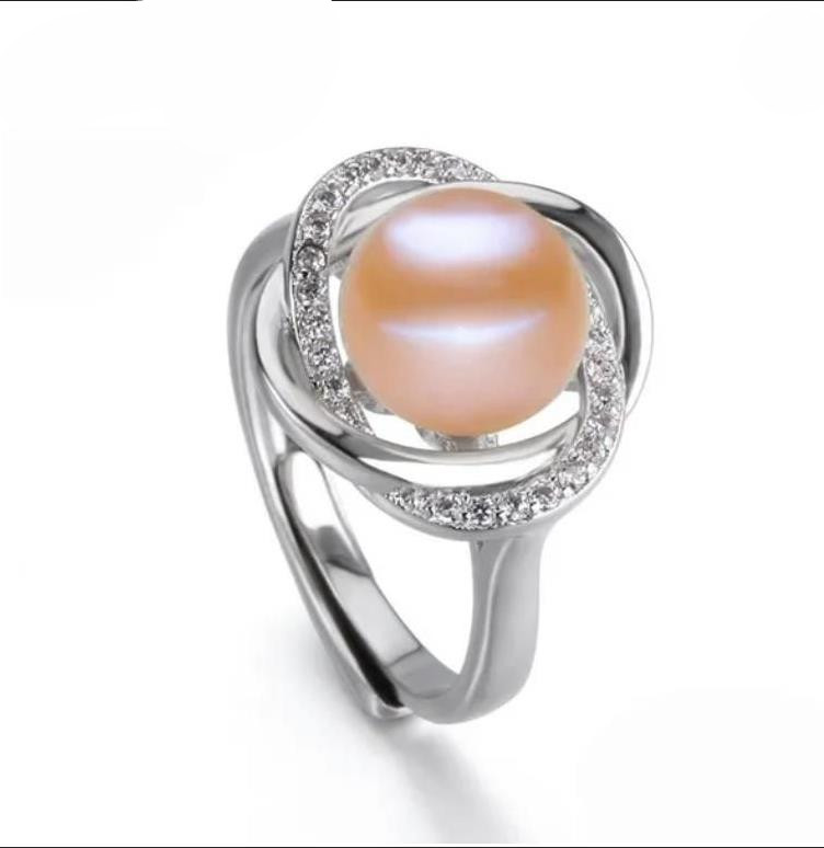 Bagues en perles d'eau douce pour femmes, bagues en perles de culture, bijoux en argent 925, bague réglable avec perle, cadeau d'anniversaire pou