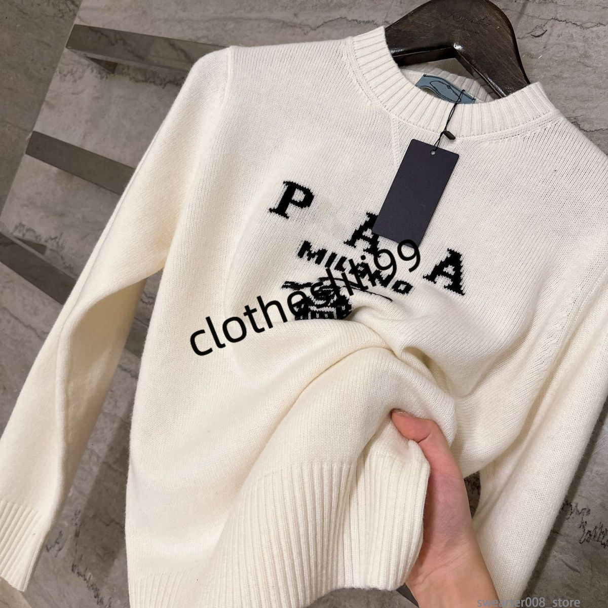 Designer Womens Sweaters Milano Italy Designer Womens Woollen Sweater Knitting Pullover Paris High Quality Flocking Classic Style Luxury Sweater 2UH