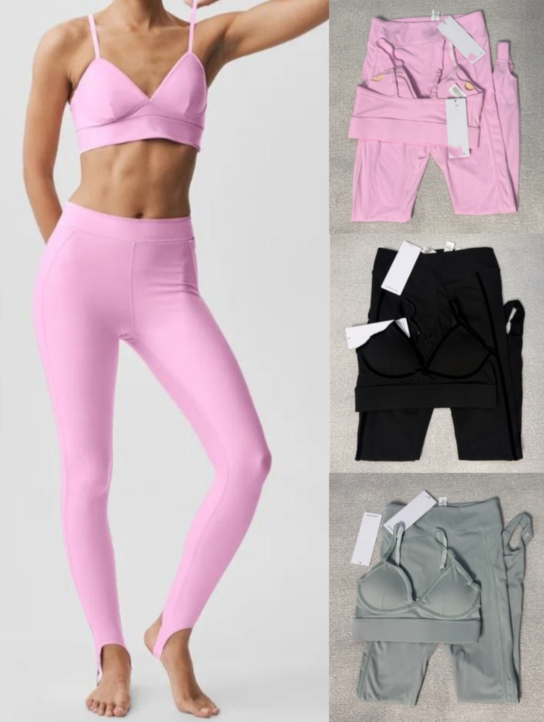 Premium Airlift Velvet Trim Love Language 2 Piece Yoga Matching Set V Neck Sports Bra High Waist Stirrup Footed Soft Stretch Leggings Nude Feel A-image-973066731