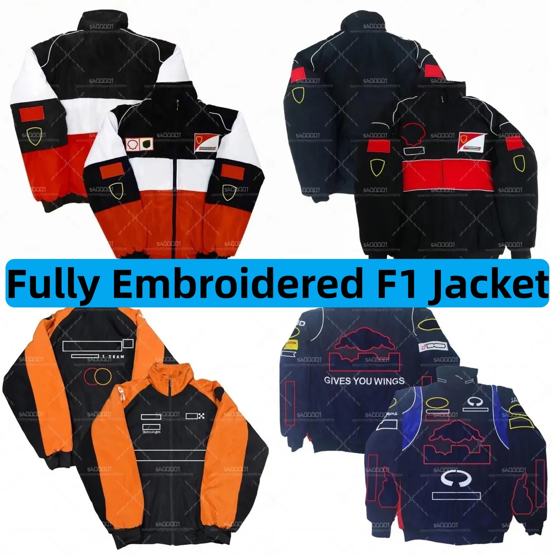 Top quality Fully Embroidered F1 2026 Mens Jacket Formula One racing winter formula 1 Team Rider car Fans Oversized Cotton Coats Racing outerwear Wa