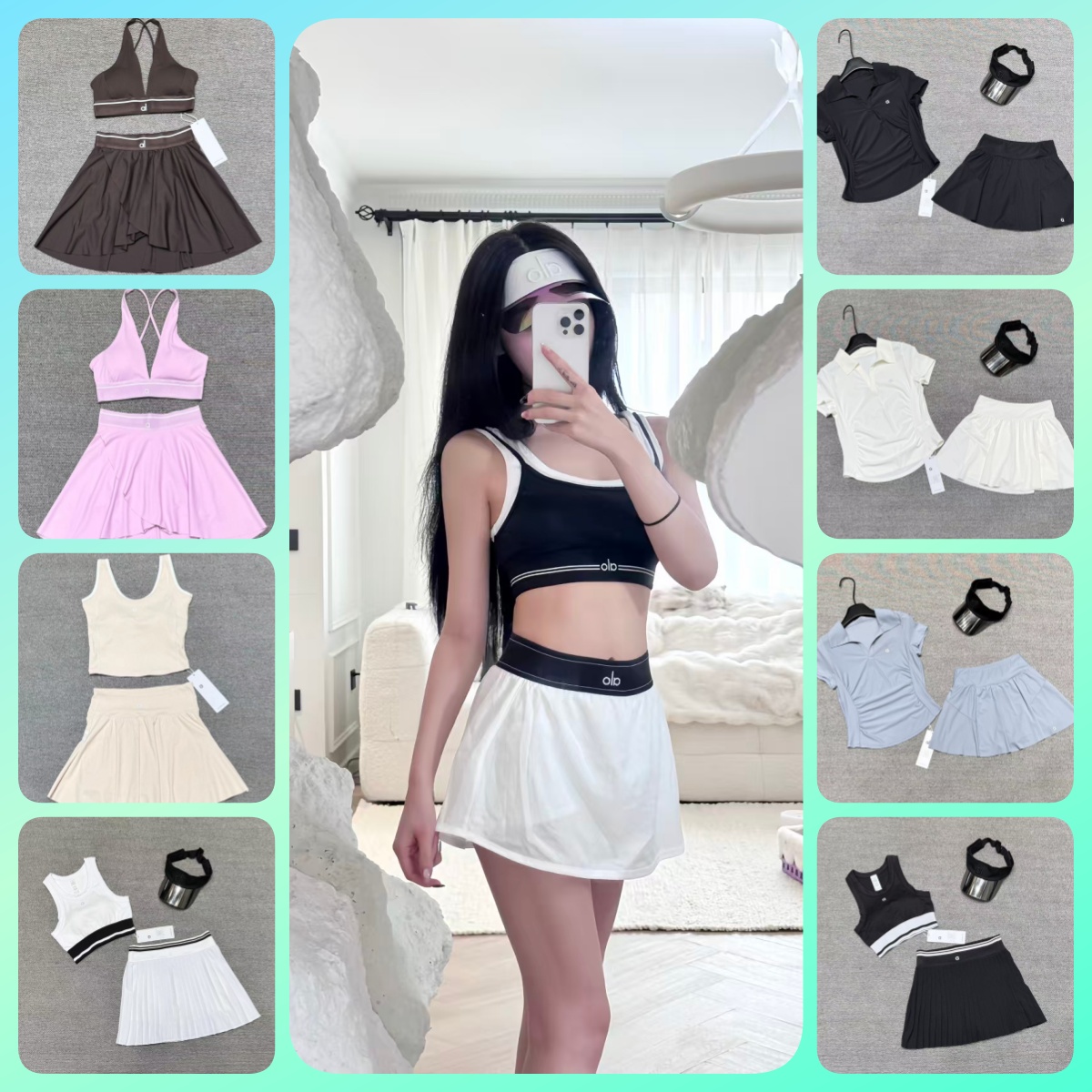 Women Sleeveless V-Neck Bra Sports Skirt Naked Feeling Breathable Anti-Exposure Tennis Golf Badminton Dress Summer Quick Dry Athletic Outfit