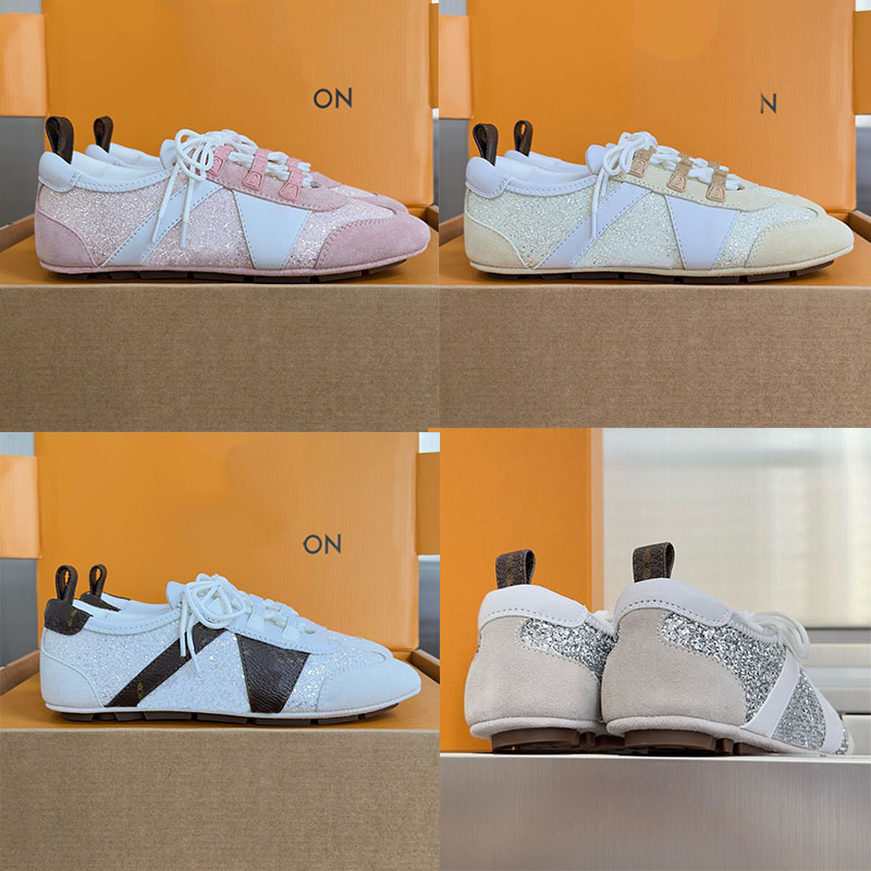 Designer italien Paillettes scintillantes Sneakerinas Ultra lightwei Comforta Mary Jane Chaussures décontractées Semelle extérieure légère en TPU