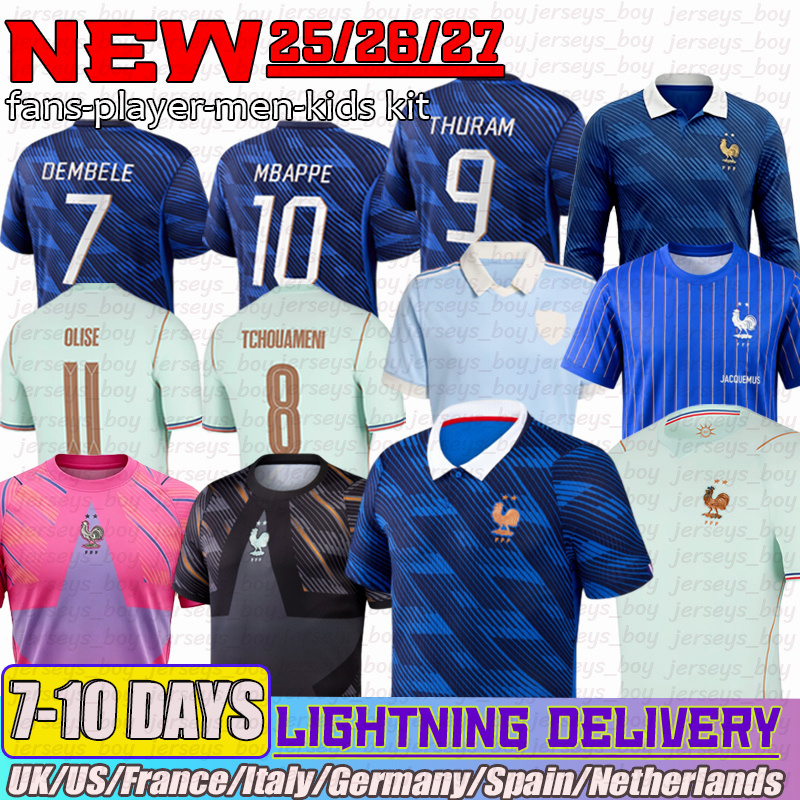 France jersey 2026 worldcup Mbappe Olise Dembele Saliba Doue soccer jersey Tchouameni Barcola football jersey Ekitike Cherki Kone Camavinga shirt-image-944610346