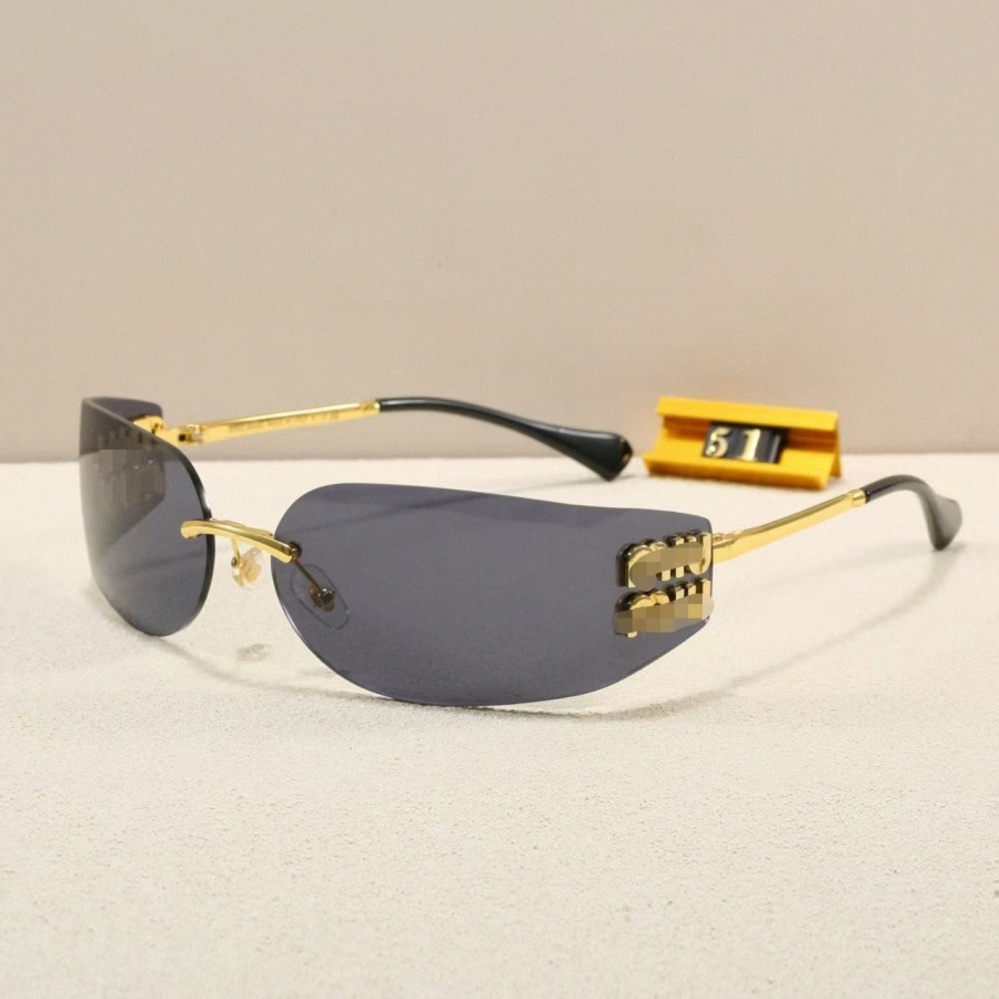 MU Designer Sunglasses for women high end UV resistant glasses Frameless Outdoor traveling fashion Classic eyewear Radiation Protection k3js