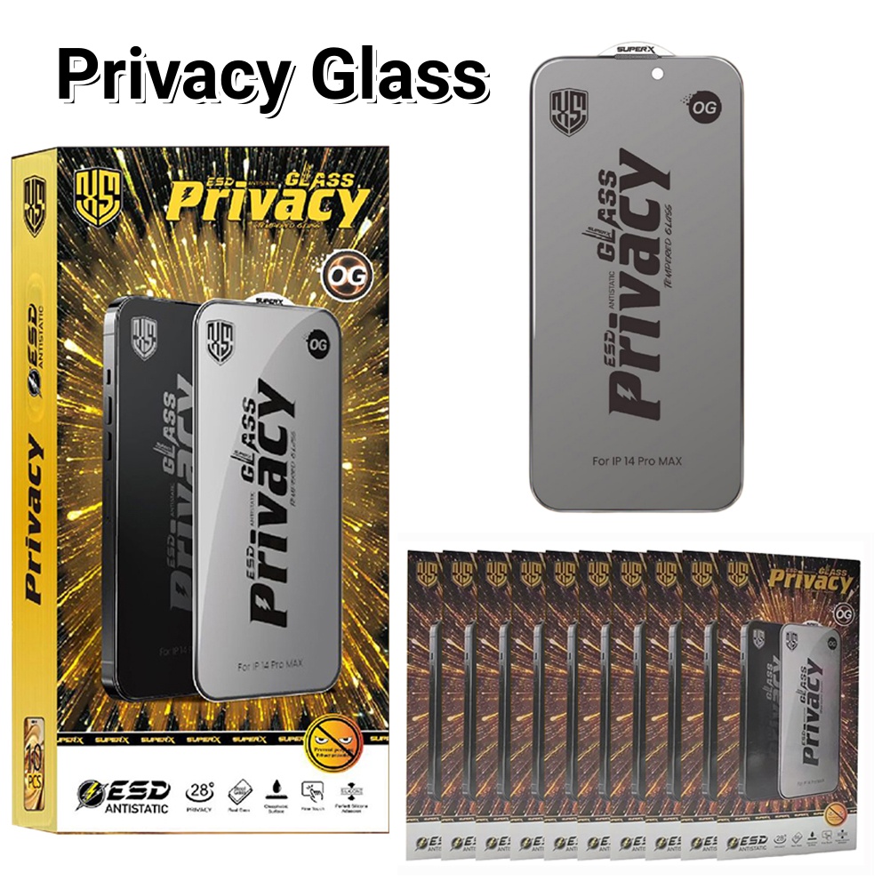 OG ESD Privacy Glass Anti Spy Big ARC 150C Screen Protector For iPhone Duo 18 17 16 15 Pro Max 14 Plus 13 12 11 Samsung S26 Ultra S25 Ede S24 FE S23