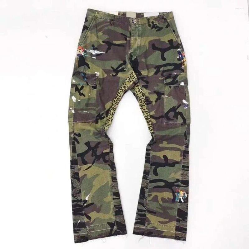 Designer Men's Jeans Sweatpants Designer Men Baggy Shorts Dpt Splash Ink Graffiti Casual Long Denim Camouflage Patchwork Couple Cuffed