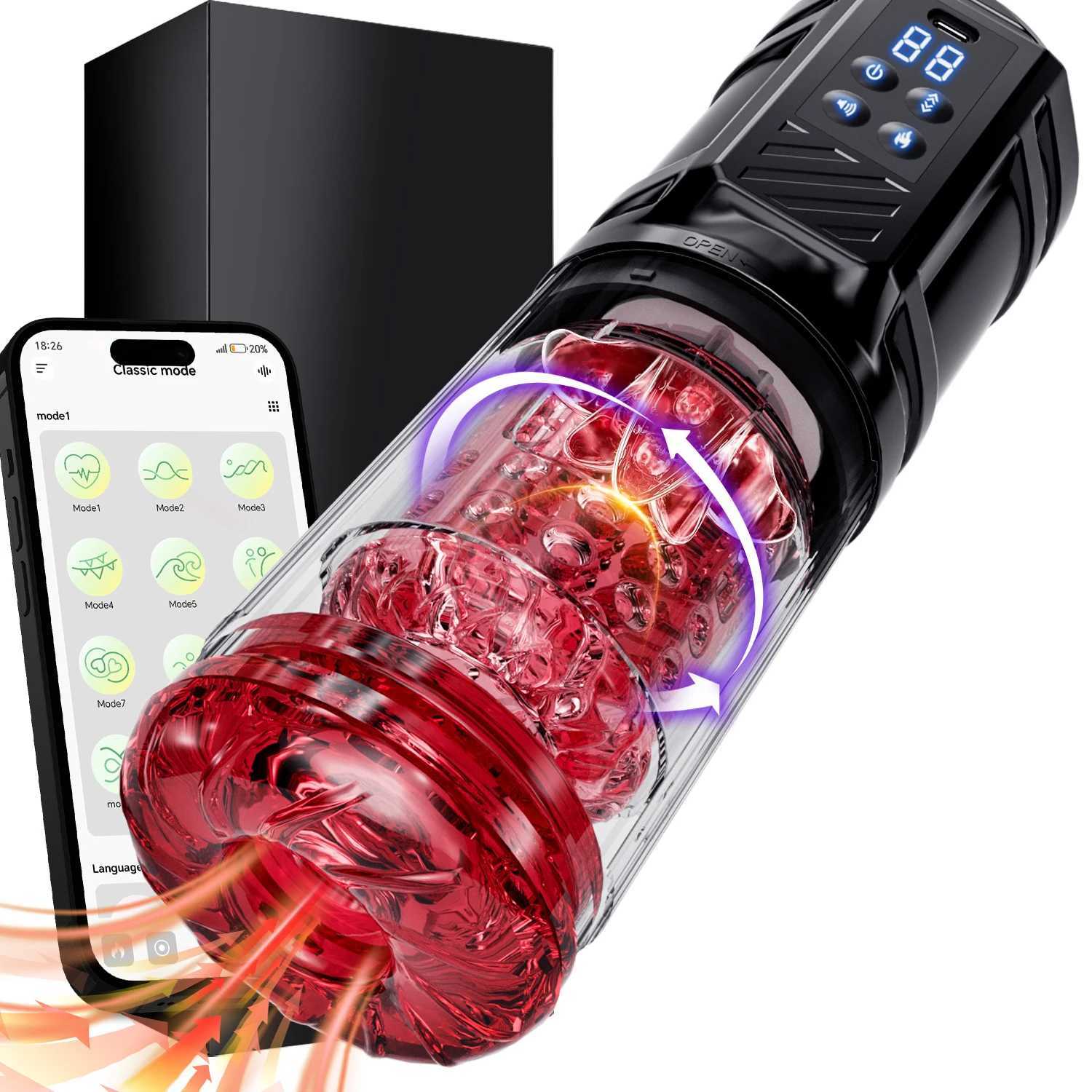Automatic Male Masturbator APP Controlled 7 Modes Vibrating Pocket Pussy Realistic 3D Texture Tight Stroker Blowjob Pro Toy Z260520