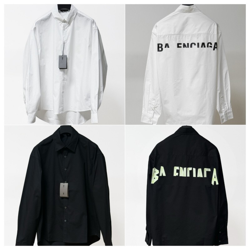 chemise homme 2026 Hot Sale Luxury Brand Back Letter Print Long Sleeve Shirt Unisex Couple Oversized Lapel Button Down Streetwear Blouse High-qualit