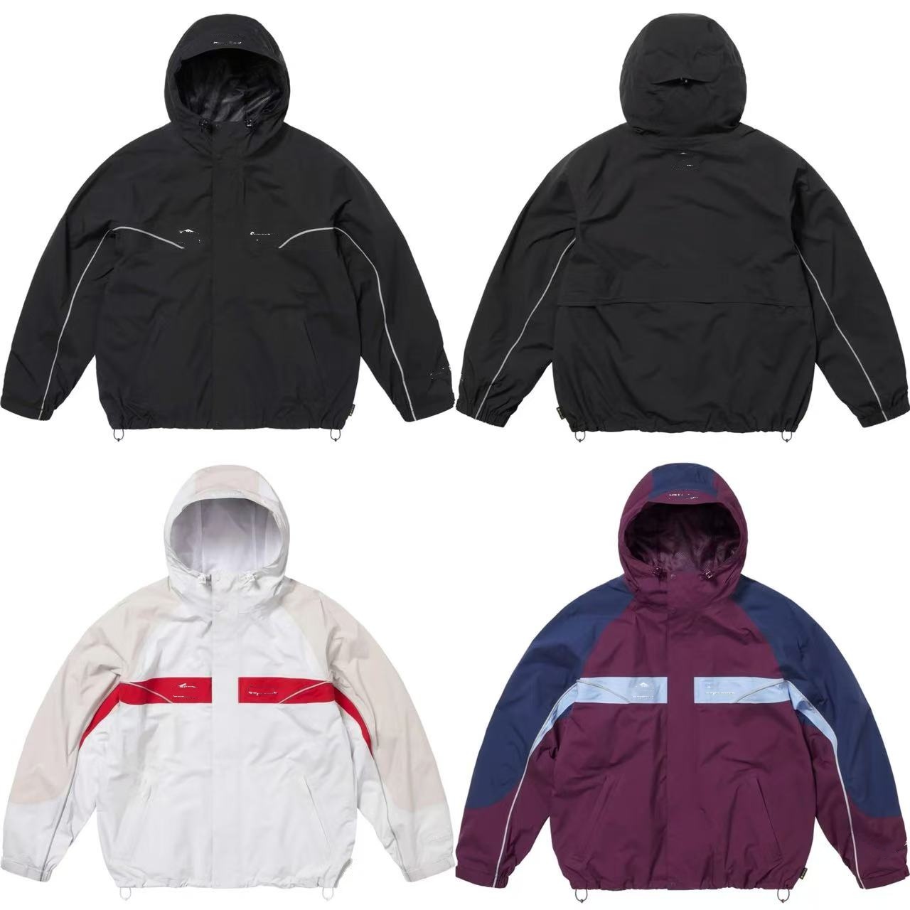 Veste assortie pour hommes et femmes, Design rétro à rayures réfléchissantes, imperméable et respirante, tendance américaine