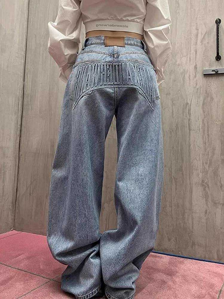 Autumn 2025 Winter Womens Retro Denim Pants Y2K Men Wide Fit Baggy Japanese Blue Punk Tide Mom Jean S260622