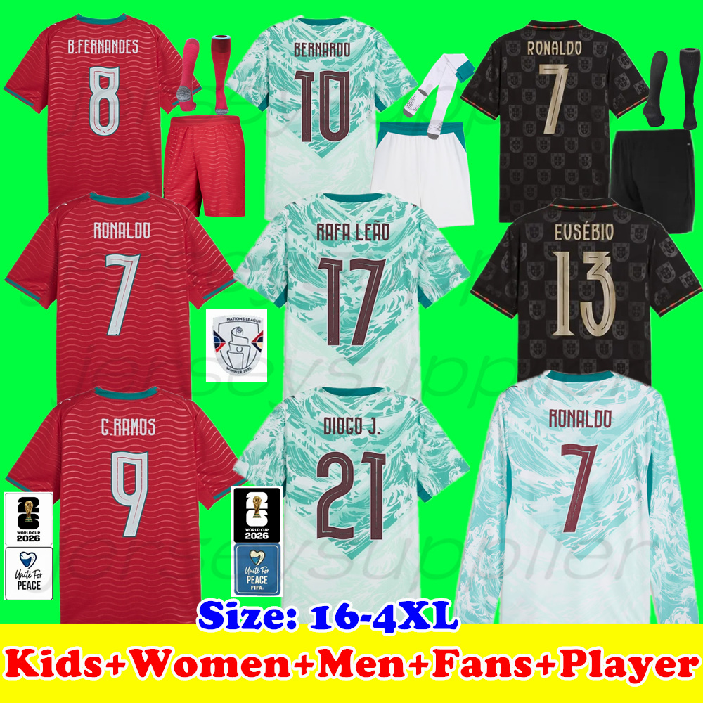 2026 World Cup kit maillot PortugalS enfant Kids RONALDO Soccer Jerseys JOAO FELIX Home Away B.FERNANDES football jersey BERNARDO G.RAMOS VITINHA-image-918809559