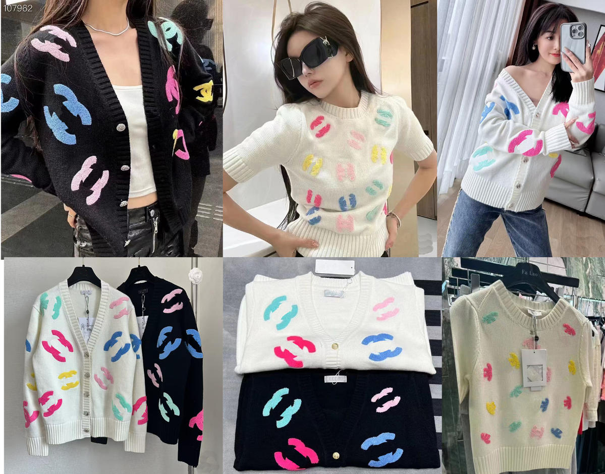 Womens sweater gold button cardigan sweaters jackets Designer sweater brand classic embroidery C litter LOGO sweater fashion elegant knitwear top