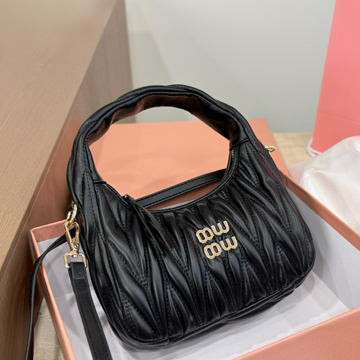 Designer bag Shoulder bag hobo handbag Women diagonal cross bag Wrinkled sheepskin crescent bag Wallet Mini bag tote bag1-image-987470883