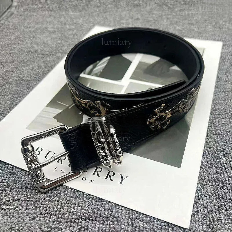 2026 10A Belts Chromed Heart Belt Pin Buckle Patch Leather White For Men And Women With Roller Hollow Vine Pattern Womens Belt Celebrity Style 3b6