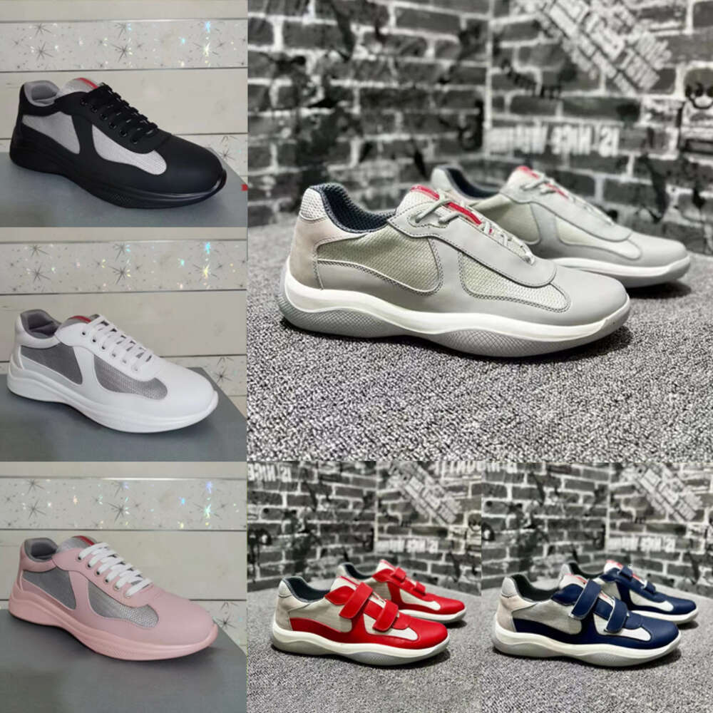High Quality Men Women Americas Cup XI Platform Sneakers Leather Rubber Mesh Lace-up Casual Running Shoes Outdoor Sport Trainers Big Size 49 With-image-948395290
