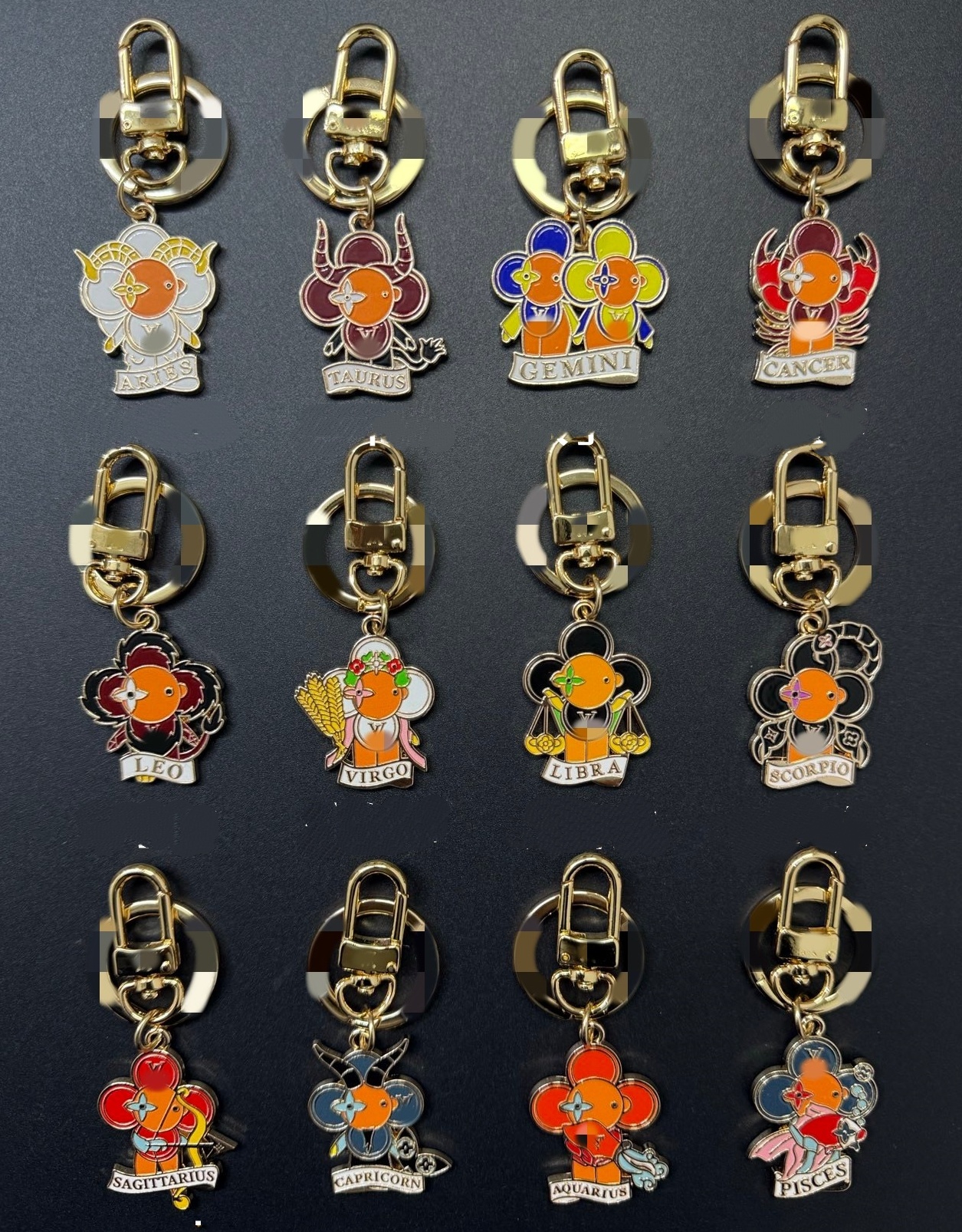 designer keychain women V Letters designers keychain constellation wallet top llavero Car Key Chain men Buckle Keyring Keychains Lanyards