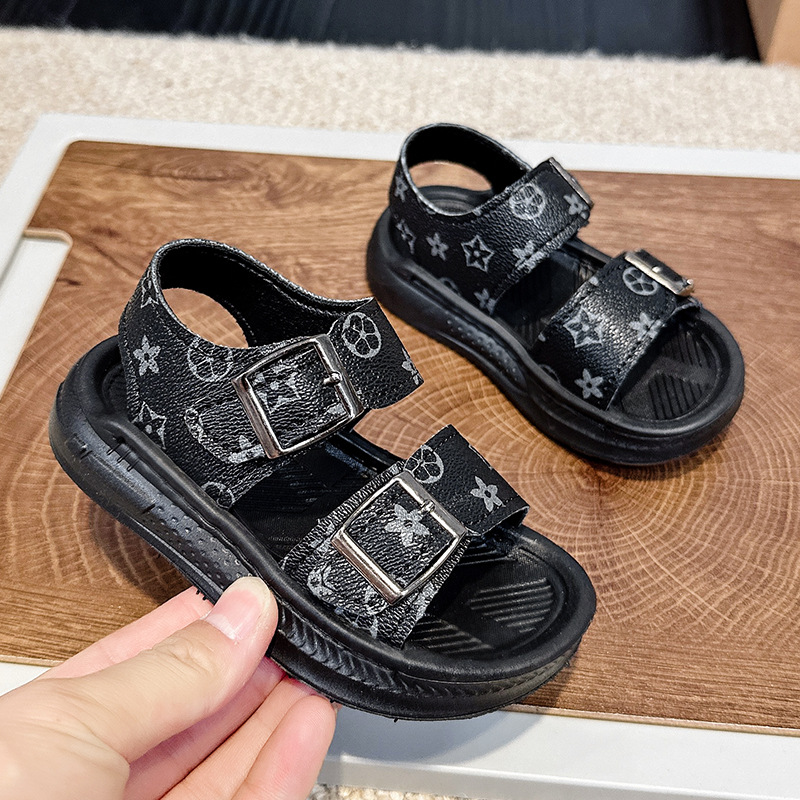 2026 Nouvelles sandales pour enfants Creative Print Buckle Design Beach Outdoor Casual Open Toe Sandales Garçons Filles Livraison gratuite