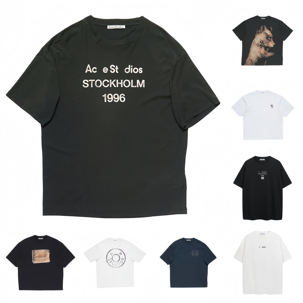 tshirt Vintage Print long sleeve Sports T shirt Luxury France Designer Stockholm Crewneck Sweatshirt Mens And Womens shirt 5a