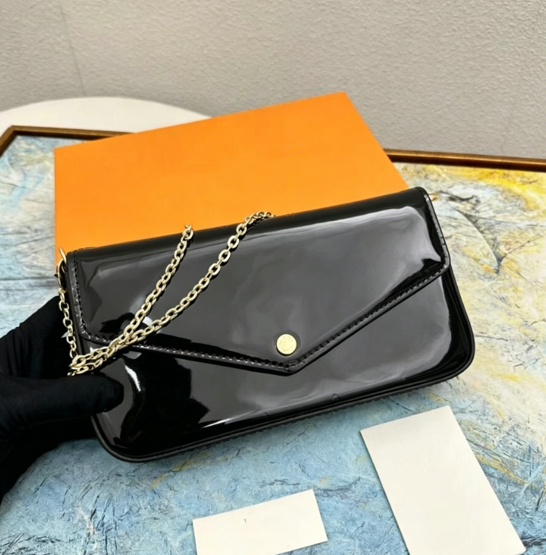 Livraison gratuite sac à main en cuir verni noir gaufré pour femmes, détail en métal doré, polyvalent, décontracté, bandoulière, sac quotidien à