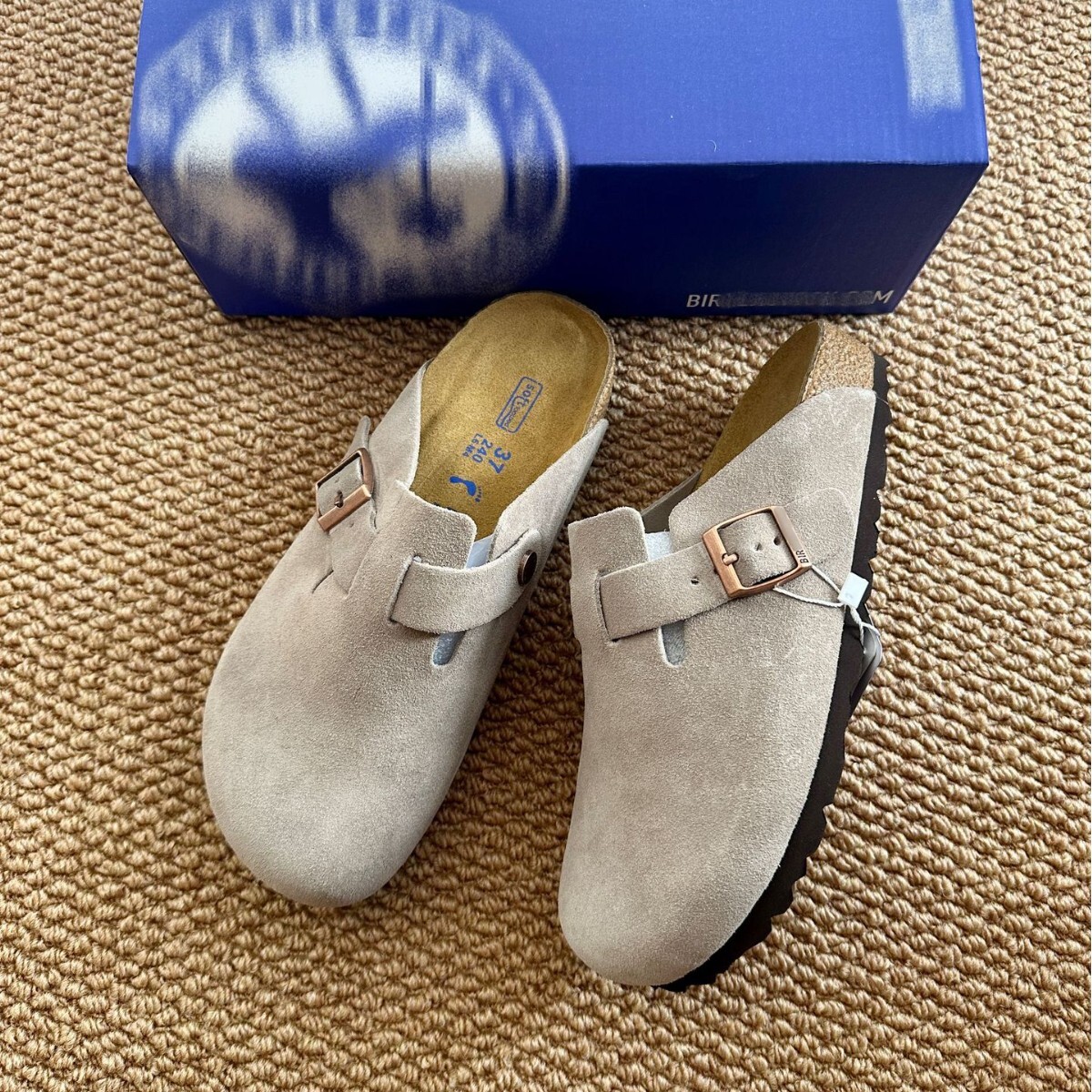 BK Sandals Designer Clogs Sandals Clog Slippers Cork Flat High Quality Fashion Summer Genuine Leather Slide with box size 35-46