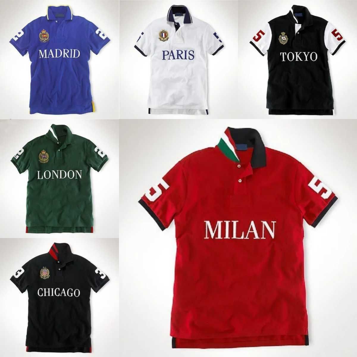 Homme Polo manches courtes col classique col double bouton badge brodé couronne bouclier drapeau national design décontracté haut d'été tenue déc