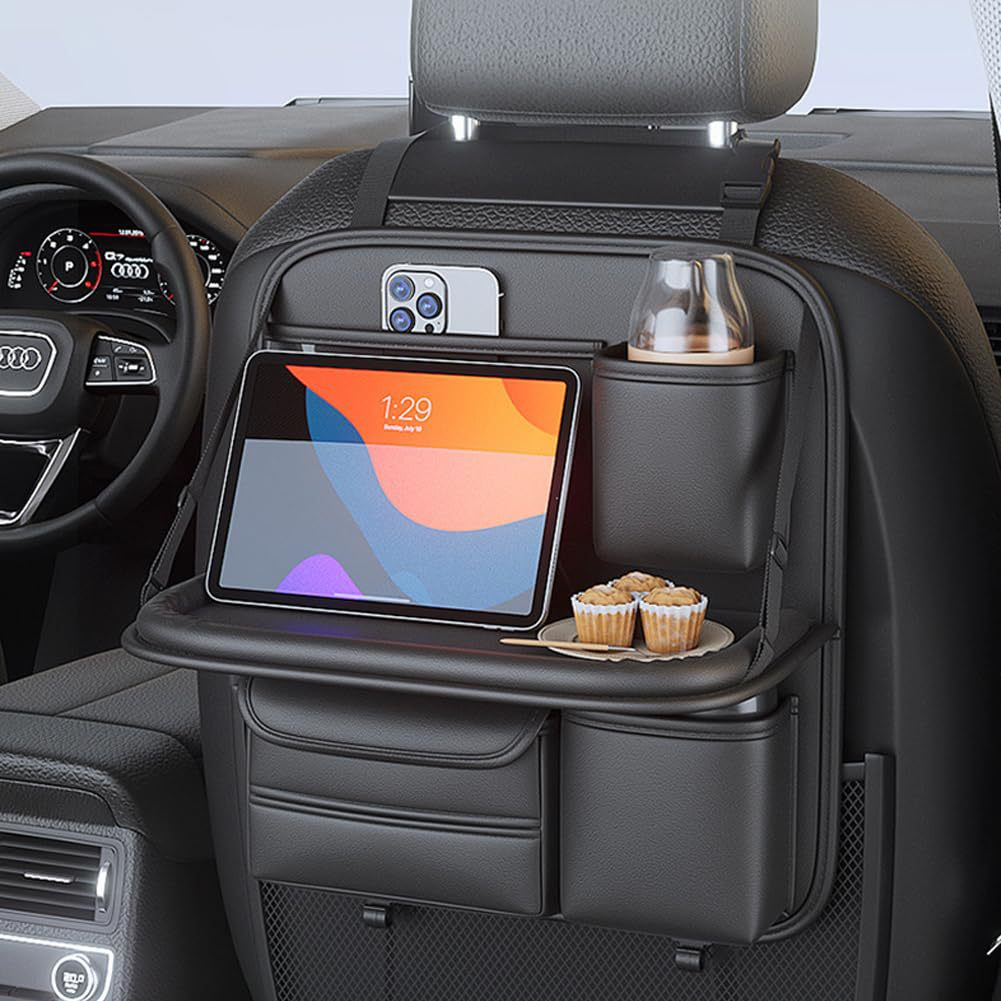 Car seat back storage hanging bag, car rear small table board, car interior rear storage rack, car storage artifact-image-994359598