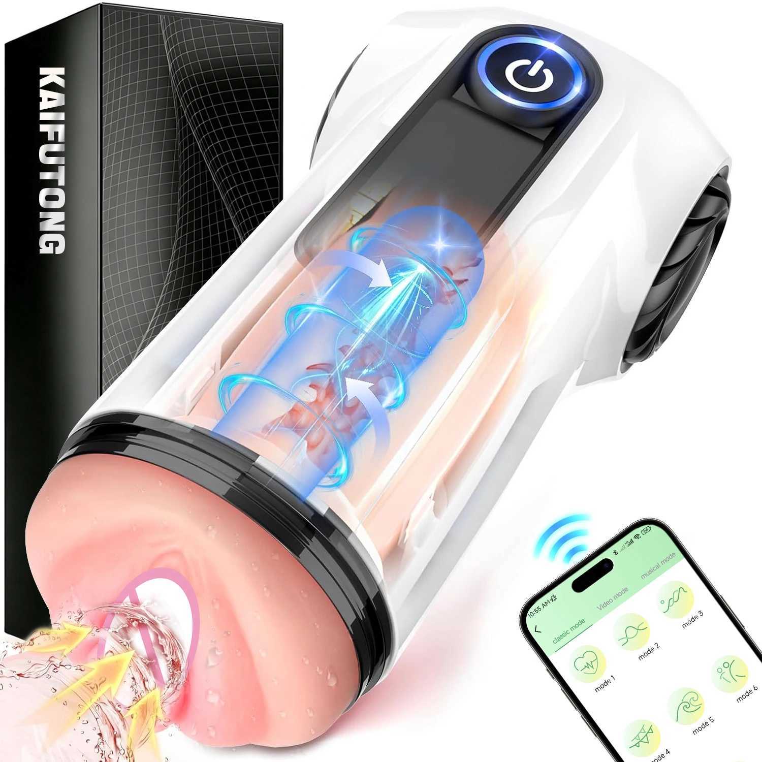 Automatic Male Masturbators APP Control 10Powerful Vibration Sucking Reel Pocket Pussy Trainer Machine Adult Toys for Man 18 Z260520