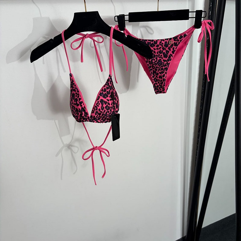Femmes Sexy léopard Bikinis été Y2K Style luxe maillot de bain licou Vintage marque Triangle maillots de bain