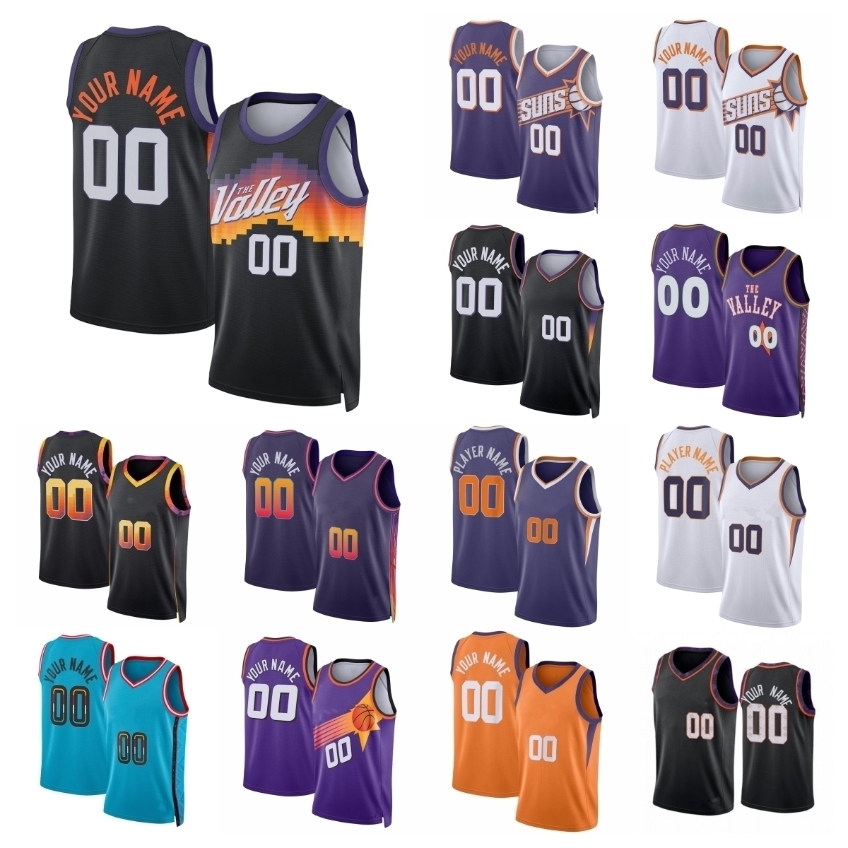 Maillot de basket-ball Suns Devin Booker 15 Dillon Brooks Jalen Green Grayson Allen Collin Gillespie Mark Williams Royce O'Neale Jordan Goodwin O