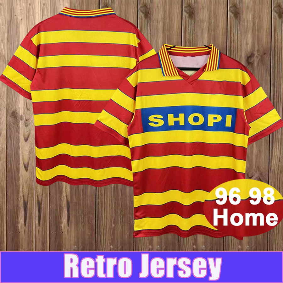 1996 1998 RC Lens VAIRELLES BATY Mens Retro Soccer Jersey DROBNJAK ZIANI DEBEVE ORUMA Home Football Shirts Adult Uniforms