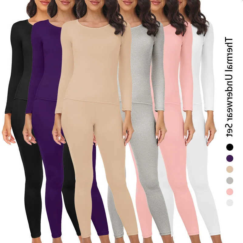 Underwear Thermal for Women Long Johns Base Layer Cold Weather Top Bottom Womens Set L26