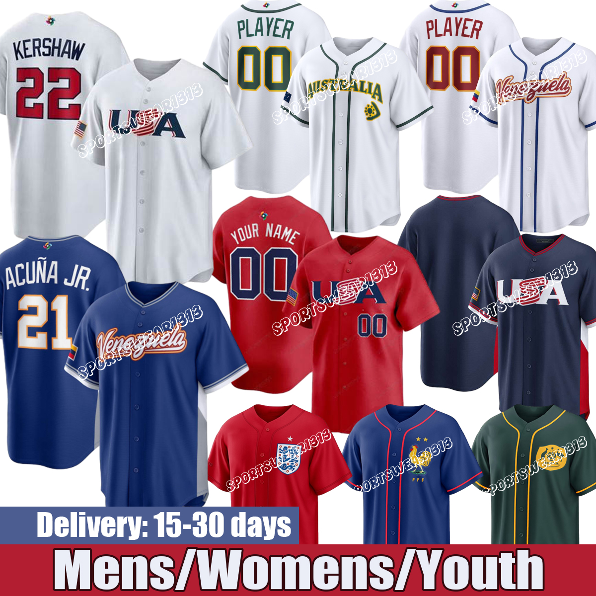 Team USA Baseball Jerseys 2026 World Baseball Classic Jersey Team Venezuela Jerseys Team France Jersey England Jersey Australia Jerseys 2026-image-950950814
