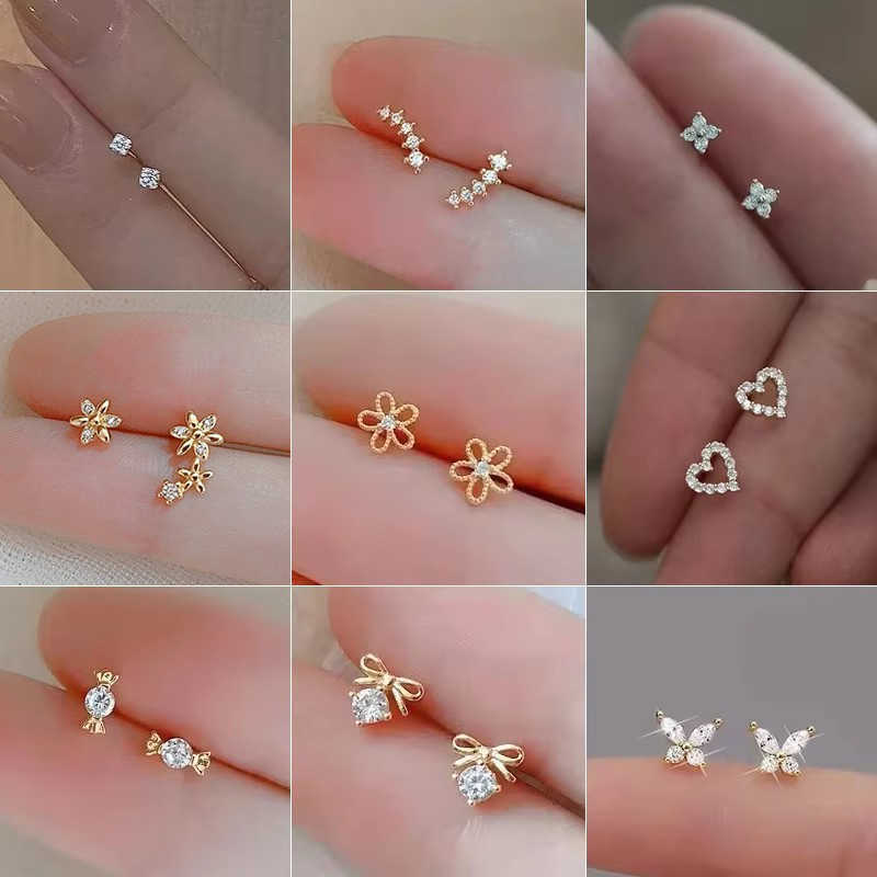 Earrings 925 Silver Needle Zircon Hypoallergenic Fashion Ear Studs Female Pendant Tassel Pendant Earrings for Women Jewelry Gift M260623