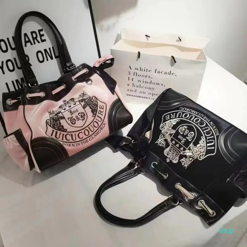 Women Blue Pink Top-handle Bag Large Capacity Girls Y2k Denim Boston Bag er Crossbody Handbag Multi-pocket Tie-dyed Bags 260623