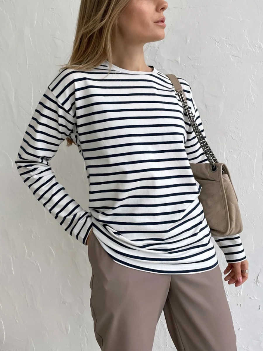 Wolfeel 2025 Summer Long Sve Striped T-Shirts Women Basic Casual Tops Female Cozy Loose Cotton Tees Harajuku T Shirt New L26