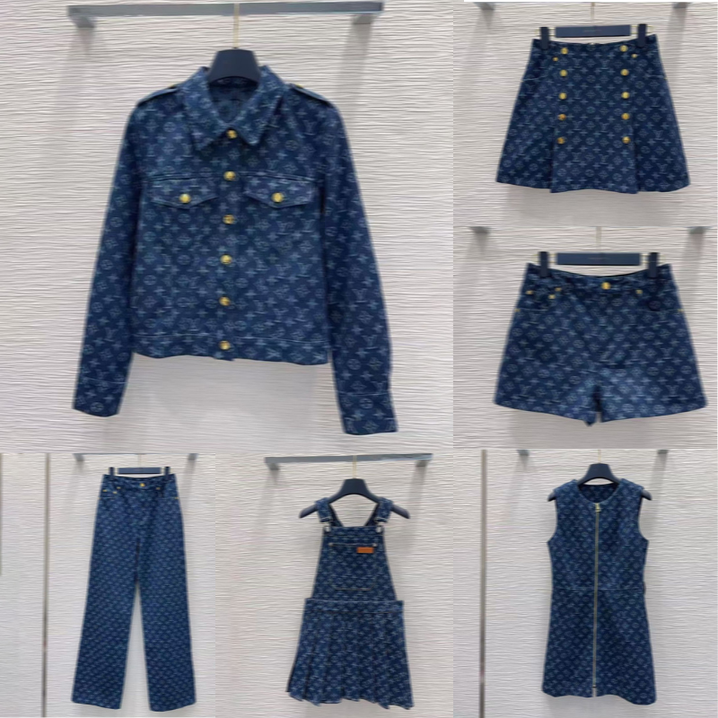 High quality women's denim suit series new denim jacket fashionable luxury designer set summer T-shirt paired with denim shorts and short skirt
